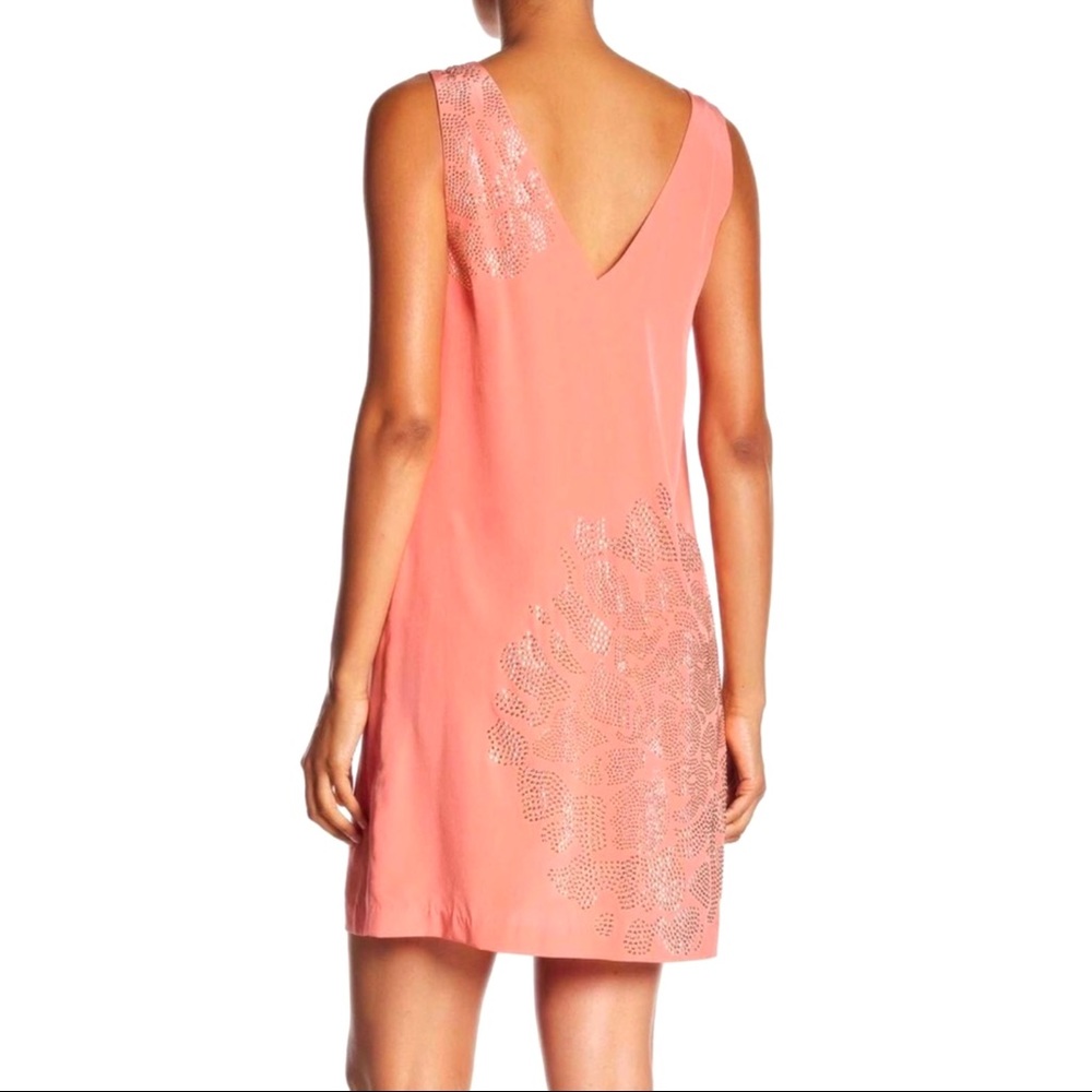 NEW TRINA TURK STUD EMBELLISHED SLEEVELESS V-NECK MINI DRESS - Picture 4 of 5